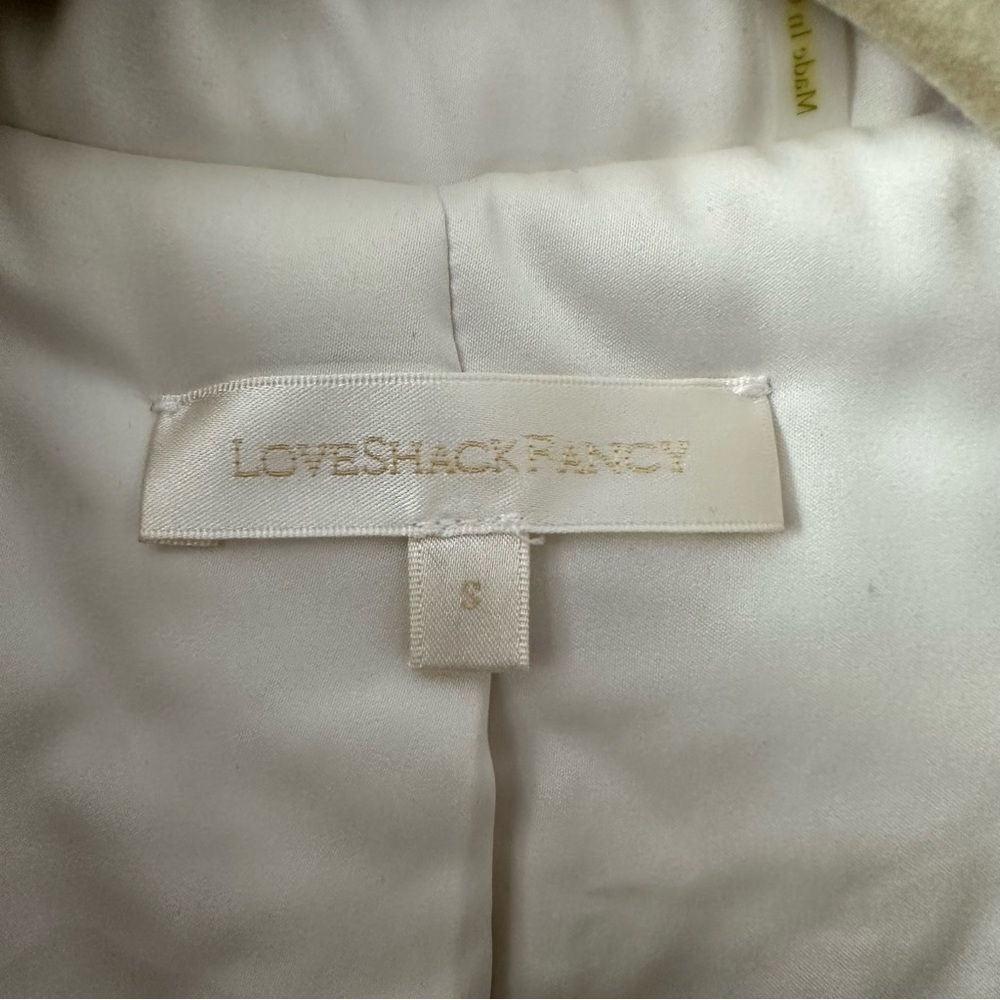 LOVESHACKFANCY Curran Feather Sequin Jacket in Cr… - image 5